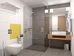 Хорошая новая ванная комната в отеле Lenti в отеле Thermal Hotel Balance