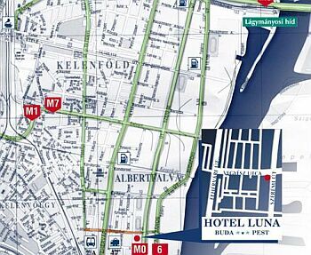 Luna hotel Budapest - Map - XI - ker Hotel Luna