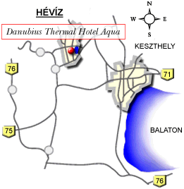 Karte zum Thermal Hotel Aqua in Héviz - Wellnesshotel in Ungarn