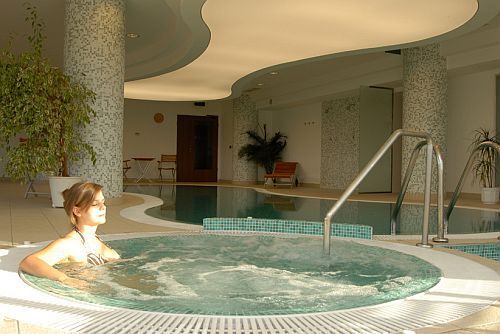 Jacuzzi în partea wellness a hotelului Szepia Bio Art în Zsambek, aproape de Budapesta