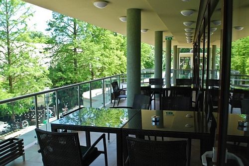 Wellness Hotel Gyula**** terras van restaurant en café