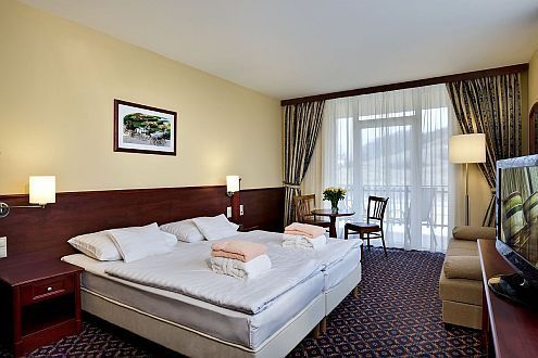 Hotel Kapitany Sumeg - 当ウェルネス・コンフェレンツィアホテルのダブルル-ムの客室で週末をお楽しみくださいませ