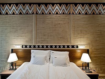 Zweibettzimmer im Hotel Bambara in Felsötarkany mit afrikanischen Motiven