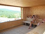 Sauna mit Panoramablick im Ozon Residence Hotel Matrahaza