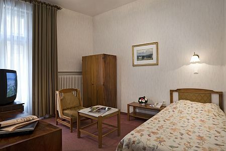 Eenpersoonskamer in het Hotel Gellert Boedapest in het centrum met een uitzicht over de Donau