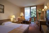 Mooie tweepersoonskamer met terras en prachtig uitzicht over het arboretum in het Thermaal Hotel Sarvar